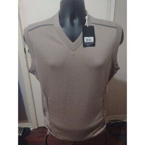 New PGA Tour Golf Vest Sleeveless Sweater Brown Pullover Medium M Mens NWT